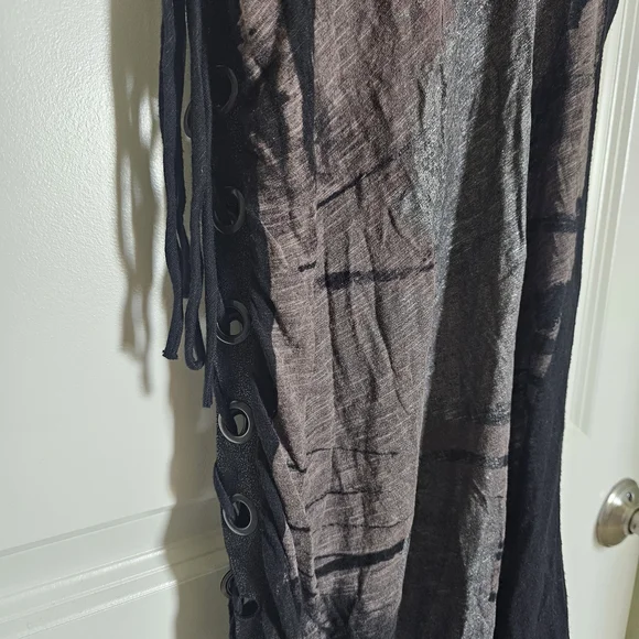SALVAGE Edgy Black and Gray Asymmetrical Dress. M - Picture 3 of 13
